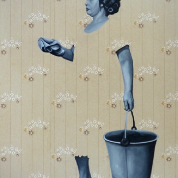 51. Meiting with Bucket, 90x60 cm